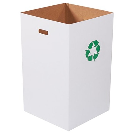 Bsc Preferred Corrugated Trash Can with Recycle Logo - 40 Gallon, 10PK CRR40R